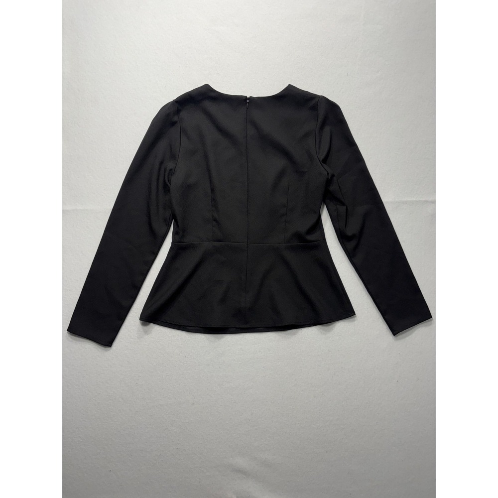 Banana Republic Top Womens 6 Black Long Sleeve Crew Neck Blouse Office City - Picture 8 of 9